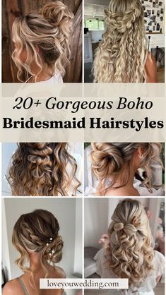 Bridesmaid Hair Step By Step, Easy Braided Bridesmaid Hair, Bridal Hairstyles For Thick Hair, Bohemian Hair Styles Wedding, Hairstyles For Long Thick Hair Wedding, Messy Curls Down Style Wedding Hair With Braid, Hair Ideas Wedding Bridesmaid, Side Braid Wedding Hair Bridesmaid, Long Thick Bridesmaid Hair