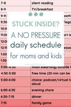 the daily schedule for everyone who is in their house and how to use it?