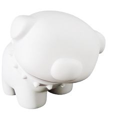 a white ceramic elephant figurine on a white background