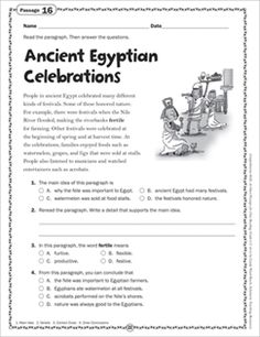 an ancient egyptian celebration worksheet with pictures and text on the front page,