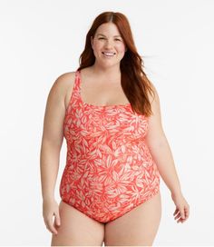 Paddle, swim or soak up the sun in a swimsuit designed for it all. This fresh, flattering tanksuit with a summer-worthy print offers non-stop support and a just-right fit for all-day comfort in and out of the water. Fitted Liner Content: 95% polyester, 5% spandex Body Content: 82% recycled nylon, 18% Lycra® spandex Handwash; dry flat or line dry. Fabric Resistance: Resists damage from sun, salt, chlorine and heat Stretch & Recovery: Yes, designed to stretch without stretching out Sun Protection: Fabric Blocks, Active Swimwear, Soak Up The Sun, Swimsuit Design, Active Outfits, Print Swimwear, Support Bras, Plus Size Swimwear, Non Stop