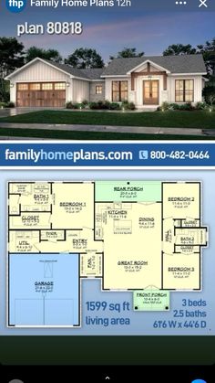 Luxury Bungalow, Family House, Custom Homes, Bungalow, House Plans, How To Plan, Architecture