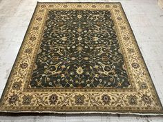 Handmade Item Type : Area Rug Carpet Quality : 12x12 Density : 150-155 KPSI Design: Oriental - P-E-R-S-I-A-N Material : High Quality Wool, vegetable Dyes, yarn Size :  8.0   X 10.0 Feet  2.44 X 3.05 CM Condition: New  Please see all pictures carefully as they are part of description. Texture: This hand knotted pile rug is made using 100% natural dyes and handspun wool. Finishing: Professionally traditional hand scrub wash no machines are involve in washing, drying and finishing process. This rug Emerald Green Rug, Hand Scrub, Authentic Rugs, Yarn Sizes, Fine Rugs, Luxury Rug, Washable Rug, Pile Rug, Professional Cleaning