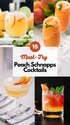 Peach Schnapps Cocktails Cocktail Recipes With Peach Schnapps, Drinks Made With Peach Schnapps, Peach Snapps Cocktails, Vodka Peach Schnapps Drinks, Peach Cobbler Drink, Cocktail Recipes Fruity, Peach Punch Alcoholic, Peach Snaps Cocktails, Cocktails With Peach Schnapps