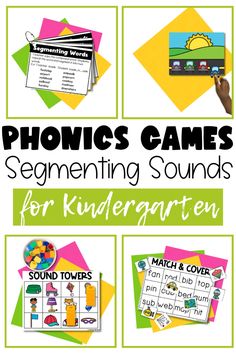 Elevate your literacy curriculum with these dynamic phonics segmenting games! Designed for preschool, kindergarten, and 1st-grade classrooms, these hands-on activities foster essential reading skills in a fun way. Check them out! Sound Segmentation, Phonemic Awareness Games, Ending Sounds, Phonics Cards, Blending Sounds, Phonics Practice, Classroom Routines, Kindergarten Lesson Plans