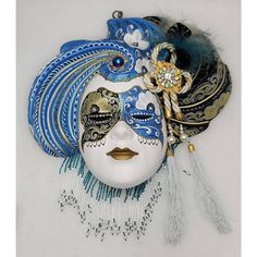 Add A Touch Of Authenticity To Your Home Dcor With This Beautiful Artist Signed, Ceramic Venetian Mask Featuring A Hand-Painted And Decorated Blu Madalena Design. Measuring 12 Inches In Height And 12.5 Inches In Width, This Wall-Mounted Mask Will Make A Stunning Addition To Any Room. Made In Italy, This Multicolor Mask Is Perfect For Those Who Appreciate Venetian Style And Craftsmanship. No Additional Parts Are Required For Mounting, And This Mask Will Come Packaged Extremely Well. Ideal For Collectors Or Simply As A Decorative Accent, This Mask Is Certain To Catch The Eye Of Anyone Who Enters Your Home. Please Note: It Has Some Fainted Marks As Shown In Pictures. Please View Them Closel Luxury Artistic Masks For Mardi Gras, Venice Mask, Venetian Carnival Masks, Mask Drawing, Carnival Of Venice, Wall Mask, Venetian Masks, Venetian Mask, Mardi Gras Mask