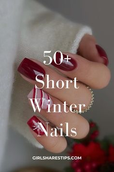 Get inspired with our collection of 50+ trendy short winter nails! From cute almond and coffin shapes to elegant French tips, these designs are perfect for any occasion—be it a Christmas party, New Year’s Eve, or a wedding. Choose gel or acrylic in colors like white, black, brown, pink, burgundy, red, green, blue, gold. Add some sparkle with glitter or chrome accents and minimalist bows for that classy touch. These easy ideas will elevate your look for holiday gatherings, date nights, or work! Xmas Nail Ideas Short, Nails 2024 Trends Holiday, Christmas Tree Nail Designs Simple, Christmas Nail Trend 2024, Short Red Holiday Nails, Short Square Christmas Nail Designs, Winter Nails Design Ideas 2024, Short Squoval Christmas Nails, Easy Holiday Nail Designs