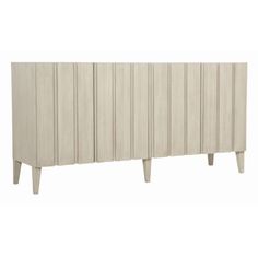 the sideboard is made out of wood and has three legs on each side, with two