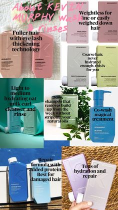 This is a bit of a break down of some of his most popular shampoos and conditioner. I have most my clients using Kevin Murphy so I thought I’d break them down a bit. Kevin Murphy Products, Kevin Murphy Hair Products, Hair Rinse, Kevin Murphy, Fuller Hair, Blue Bunny, Coarse Hair, Shampoos, Beach Hair