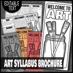 an art sylabus brochure with the words welcome to art