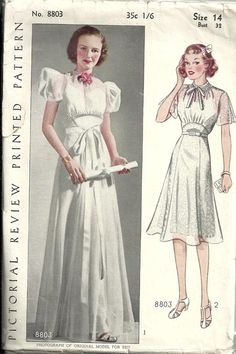 1930s Organza Dress, Laura Wingfield, 1930s Patterns, White Dress Gown, Sound Of Music Costumes, Graduation Wear, Style White Dress, Wedding Gown Patterns, Vintage Fabric Patterns