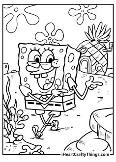 spongebob coloring pages for kids to print out and color with the spongebob