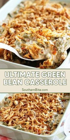 the ultimate green bean casserole is ready to be eaten