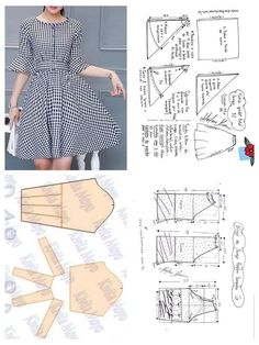 an image of a woman's dress and sewing pattern