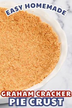 graham cracker pie crust in a white dish