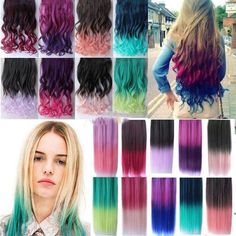 gekleurd haar - Google zoeken Two Color Hair, Ombre Curly Hair, Red Hair Extensions, Highlights Curly, Hair Colorful, Gradient Hair, Highlights Curly Hair, Colored Hair Extensions, Straight Hair Extensions