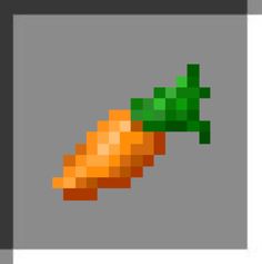 an image of a pixelated carrot on a gray background