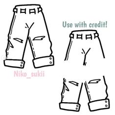 an image of some pants with the words use with credit written on them and below