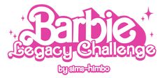 the logo for barbie's baby shower challenge, which features pink letters and stars