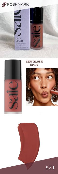 Saie Dew Blush Spicy Saie Dew Blush Spicy, Saie Blush Spicy, Saie Dew Blush, Blush Liquid, Bachelorette Bag, Cheek Blush, Makeup List