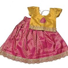 New Without Tags Color: Yellow & Hot Pink Skirt, Sleeve Type: Short Sleeve, Neck: U Neck, Closure Type -Hook & Eye Both Top And Lehenga Have Soft Lining. Skirt (Lehenga) Is Adjustable Both By Draw String And Elastic. A Chart Is Included And Here Are The Garment Measurements. I Think It Fits For A 1-2 Year Old, But That Could Depend On Individual Builds. The Garment Does Not Have Any Tags Of Any Kind In It - Like It Was Hand Made, And May Well Be. I Do Not Know. Chest 22" Top Length 10 1/2" Skirt Top And Lehenga, Skirt Lehenga, Hot Pink Skirt, Pink Skirt, U Neck, Hook Eye, Lehenga Choli, Skirt Length, Sleeve Type