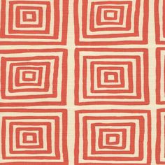 China Seas Ziggurat Orange Fabric 40% Off | Samples Quadrille Wallpaper, Elegant Living Room Design, Modern Vintage Decor, Screen Printed Fabric, Concept Home, Elegant Living Room, Pierre Frey, Elegant Living, Orange Fabric