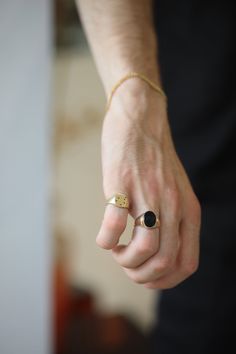 Everyday Black Sterling Silver Signet Ring, Gold 14k Signet Ring With Single Cut Diamonds, Yellow Gold Black Spinel Jewelry As A Gift, Minimalist Signet Ring With Single Cut Diamonds As Gift, Black 14k Gold Open Signet Ring, Timeless Black Enamel Signet Ring, Black Symbolic Hallmarked Signet Ring, Black 14k Gold Engraved Signet Ring, Minimalist Yellow Gold Jewelry With Black Spinel