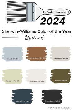 the color chart for sherylin williams's new paint line, which is available in