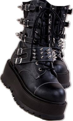 Edgy High-top Platform Combat Boots, Emo Style Lace-up Platform Boots For Streetwear, Gothic High-top Moto Boots With Lug Sole, Gothic Moto Boots With Chunky Platform And Lace-up, Punk Style Chunky Platform Lace-up Combat Boots, Gothic Lace-up Moto Boots With Chunky Platform, Punk Style Lace-up Platform Moto Boots, Grunge Platform Moto Boots For Streetwear, Punk Style Platform Boots With Lug Sole For Streetwear