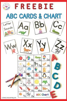 a poster with letters and numbers on it for children to learn how to use the alphabet