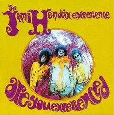 an album cover for the jimi experience, featuring three men in yellow and purple outfits