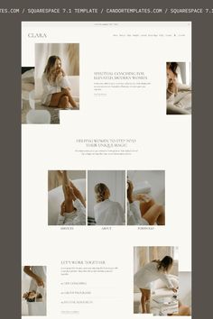 Clara Squarespace 7.1 Template - Professional Template For Women + Service-Based Businesses Influencer Branding, Minimal Website Design, Squarespace Web Design, Modern Website Design, Squarespace Website Templates, Squarespace Design, Squarespace Website Design, Modern Website