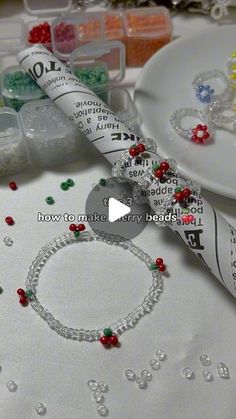 Cherry Beads Tutorial, Cherry Beads, Cherry Ring, Beads Tutorial, Beading Tutorials, Easy Tutorial, How To Make Beads, Cherry, Beads