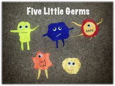 five little germs are standing in a circle