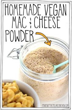 homemade vegan mac and cheese powder in a mason jar