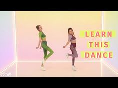 two young women are dancing together with the words learn this dance