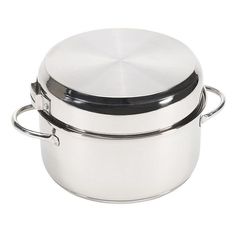 stainless steel pot with lid and handles