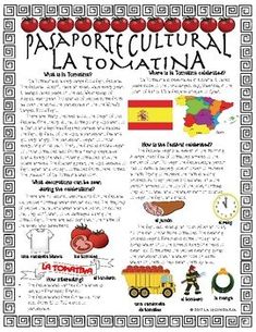 a poster with spanish words and pictures on it