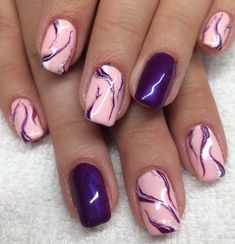 French Pedicure, Purple Nail, Gel Nail Design, Gel Nail Designs, Beautiful Nail Art