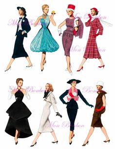 1950 Style, 1950 Fashion, Altered Art Projects, Fashion Collage, Pencil Skirts, 1940s Fashion