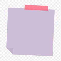 a piece of paper with a pink sticky note attached to the side, on a transparent background