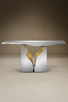 a modern table with an artistic design on it