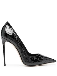 High Pumps Heels, Pointy Black Heels, Le Silla Heels, Black High Heels Stilettos, Farfetch Shoes, High Stilettos, Heels And Sneakers, Feminine Shoes, Black Stiletto Heels