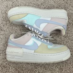 Nike Air Force 1 Shadow White Glacier Ghost Blue (Women’s) Pastel Colors Size 6.5 Only Worn A Few Times Very Good Condition Nike Pastel Casual Sneakers, Nike Pastel High-top Sneakers, Light Blue Sneakers For Streetwear, Nike Pastel Lace-up Sneakers, Nike Round Toe Pastel Sneakers, Nike Pastel Sneakers With Round Toe, Pastel Sneakers With Branded Insole And Round Toe, Custom Nike Synthetic Sneakers, Nike Air Force 1 Shadow