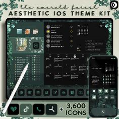 an ad for the aestheticos theme kit, with two phones and one phone next to it