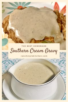 A white bowl full of white creamy gravy on a blue table. Easy Country Gravy, Homemade Country Gravy Recipe, Deer Steak Recipes, Cream Gravy Recipe, Country Gravy Recipe, Easy Homemade Gravy, White Gravy Recipe, Homemade Gravy Recipe, Easy Gravy Recipe