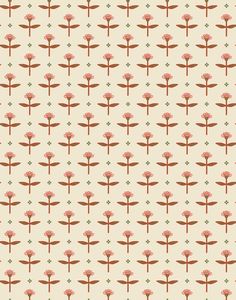 Zinnia (Parchment) Wallpaper mixes a geometric layout with the soft details of the zinnia flower. Pink Hygge And West, Geometric Layout, Emily Isabella, Hygge & West, Block Print Wallpaper, Zinnia Flower, Modern Wallpaper Designs, Alpine Garden, Scandinavian Wallpaper