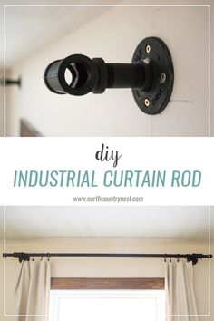 the diy industrial curtain rod is easy to make