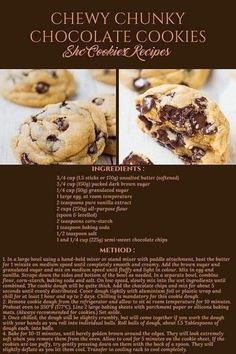 the recipe for chewy chunk chocolate cookies