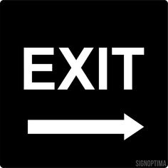 Directional EXIT Sign-ADA Sign-SignOptima Arrow Sign Black, Household Printables, Industrial Office Space, Lithography Art, Ada Signs, Left Arrow, Exit Sign, Emoji Drawing, Raised Letters